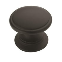 Amerock Ravino 1-1/4 inch (32mm) Diameter Matte Black Cabinet Knob, 10 Pack