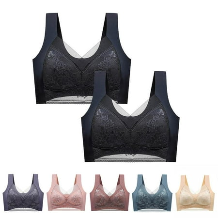 Pntutb Deals under $5 Lingerie Bras for Women Plus Size Clearance Under $5 Women Lady Lace Gathered Bra Plus Size Sports Bra Underwear Yoga Hollow Out Bra Cup