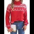 thumbnail image 1 of Suéteres para Mujer, Jerseys Casuales de Larga, Suéteres Cálidos, Tops de Punto Peludo, Suéter Grueso de Gran Tamaño. Rojo S, 1 of 10