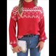thumbnail image 1 of Suéteres para Mujer, Jerseys Casuales de Larga, Suéteres Cálidos, Tops de Punto Peludo, Suéter Grueso de Gran Tamaño. Rojo S, 1 of 10