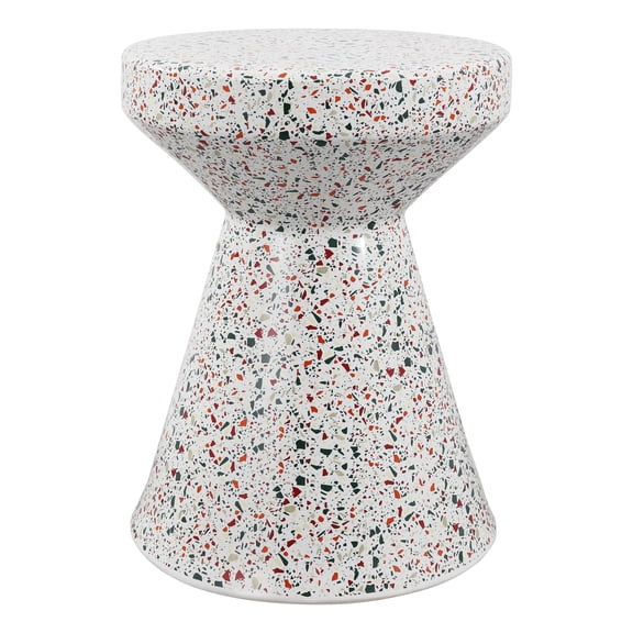 JONATHAN Y Xenia 17.75" Modern Bohemian Terrazzo Indoor/Outdoor Drum Accent Table, Multi