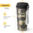 thumbnail image 2 of 18oz Travel Coffee Mug, 316 Stainless Steel Vacuum Insulated Tumbler with 2-in-1 Straw Lid & Strap, Camouflage Print, 2 of 6