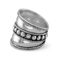 thumbnail image 2 of .925 Sterling Silver Bali Ring with Flat Beads in the Center and Rope Edge Women's Band Ring, 2 of 2