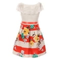 thumbnail image 2 of Little Girls Elegant 2 Way Off Shoulder Lace Floral Birthday Party Flower Girl Dress Coral 4 (2J1K2S9), 2 of 5
