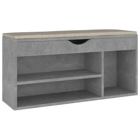 

GDFIH Shoe Bench with Cushion Concrete Gray 40.9 x11.8 x19.3 Chipboard