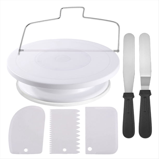 Kit de Herramientas para Hacer Pasteles de 7 Piezas, Juego de Herramientas para Hornear con Espátula y Giratorio para Pasteles