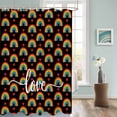 thumbnail image 3 of Fabric Shower Curtain, Rainbow Striped Love Heart Black Shower Curtains with 12 Hooks Waterproof Machine Washable Bath Curtains for Bathroom,72 x 96in, 3 of 6