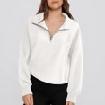 thumbnail image 5 of Half Zip Pullover Sweatshirt For Women Long Sleeve Casual Pullover Fleece Sweatshirt For Women Soft Sweatshirt 1/4 Zip, 5 of 6