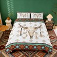 thumbnail image 2 of Erosebridal Vintage Cow Skull Duvet Cover Set, Farmhouse Aztec Bedding Full, Reversible 3 Pieces, 1 Duvet Cover and 2 Pillowcases (No Comforter), 2 of 6