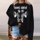 thumbnail image 2 of Sudadera para mujer Sudaderas de cuello redondo Festival Moda Otoño Impreso Blusa de manga larga suelta Casual Pullover Tops Sudadera Odeerbi ODB-5, 2 of 5