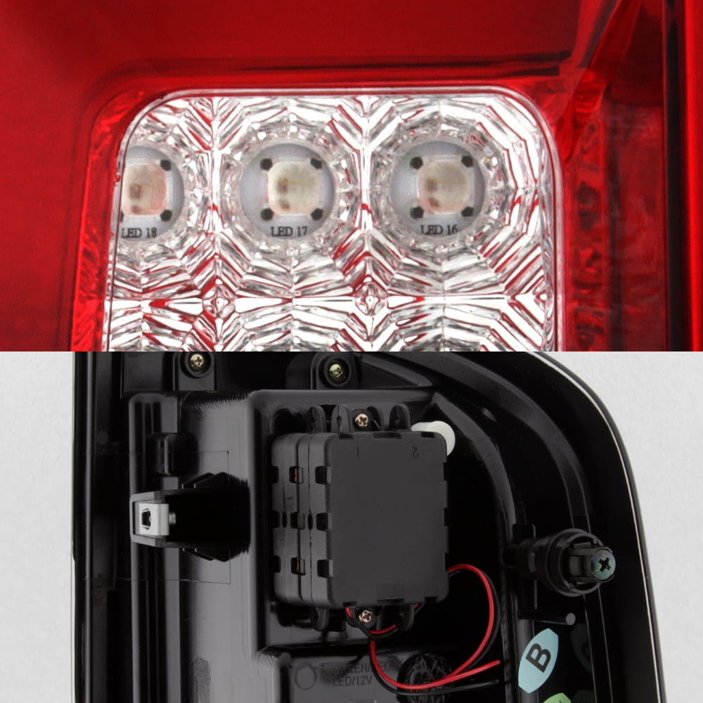 AKKON - For 2015-2022 Chevy Colorado / GMC Canyon Full LED Daytime Running Lamp Bar Tail Lights Chrome Housing Red Clear Lens Full Set