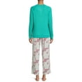 thumbnail image 3 of Muk Luks Women's Henley and Printed Pants, 2-Piece Pajama Set, 3 of 5