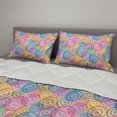 thumbnail image 2 of Modern Comforter & Sham Bedding Set, Geometric Circles Rounds in Vivid Colors Retro Design with Abstract Background Print, 3 pcs Duvet Set Microfiber Filling Quilt, 5 Sizes, Multicolor, by Ambesonne, 2 of 4