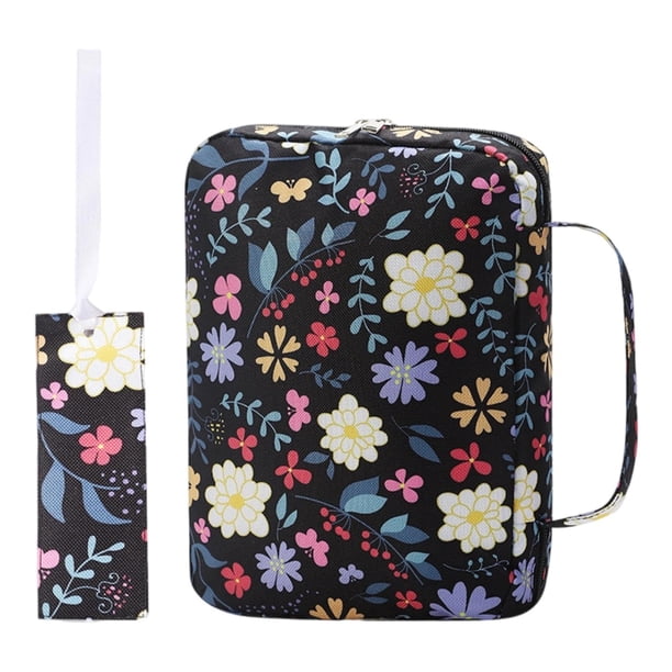 Funda de Biblia con estampado de flores, portátil, para amigos, mujeres, madres y estudiantes. Estilo E