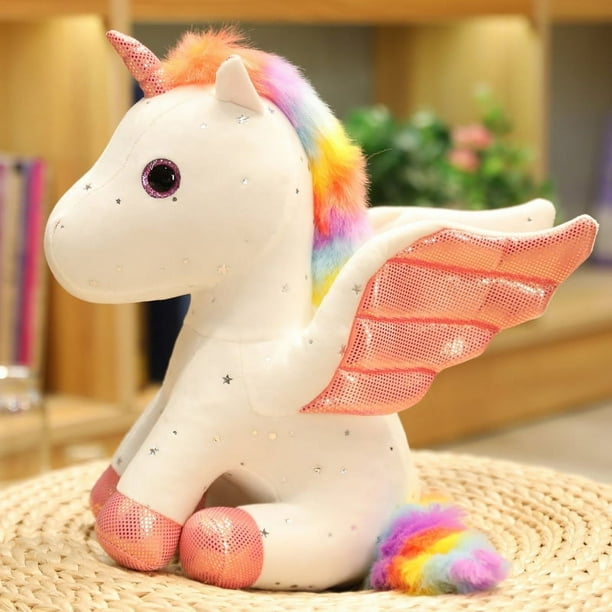 Unicornio de dibujos animados, Animal relleno, lindo juguete de peluche, regalo para niñas, almohada suave, Pentant, regalo de cumpleaños, cosas de unicornio para bebés pequeños