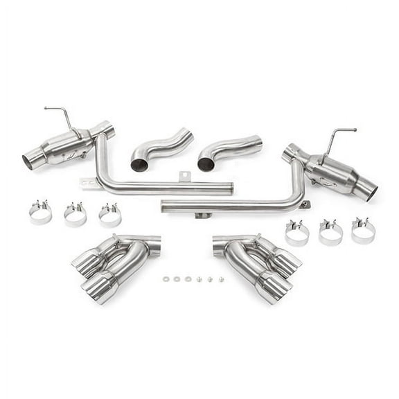 Mishimoto MMEXH-CAM8-16AQTPP Pro Axleback Exhaust Compatible With Chevrolet Camaro SS Quad Tip 2016-2018 Polished