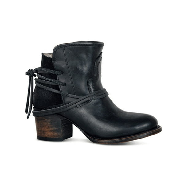 pointed toe ankle boots block heel