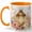 Orange, variant on Floral Lantern Coffee Mug, Watercolor Candle Light, Roses and Butterflies Design, 11 oz Ceramic Cup