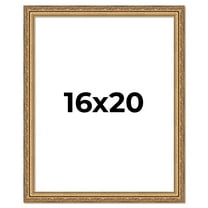 16x20 Frame Gold Solid Wood Picture Frame Width 1.25 Inches | Interior Frame Depth 0.375 Inches |