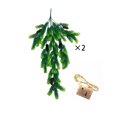 thumbnail image 3 of Tyidzon 2Pcs 30.7" Christmas Teardrop Swag with LED Lights, Lighted Artificial Greenery with Pinecones for Front Door Mantel Wall, 3 of 7