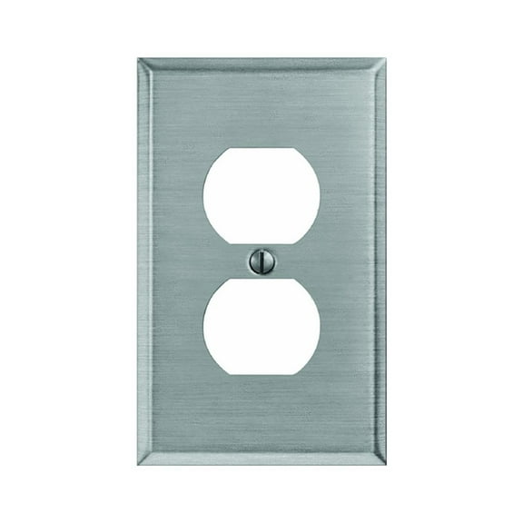 Jackson Deerfield 9PT108 Steel Duplex Outlet Wall Plate, Brushed Nickel Finish