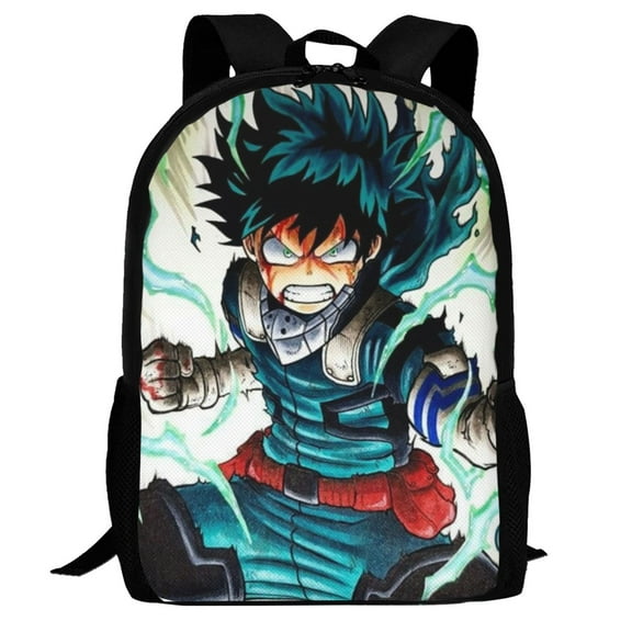 My Hero Academia Izuku Midoriya Backpack,Multi-Function Travel Backpack Laptop Backpack Lightweight Casual Daypack Bookbag 16.5 In