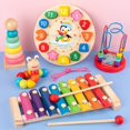 thumbnail image 2 of Juguetes de madera Montessori para bebés de 0 a 3 años, regalo para niños, juegos de desarrollo para bebés, rompecabezas de madera para niños, juguetes educativos de Aprendizaje Temprano Fivean unisex, 2 of 2