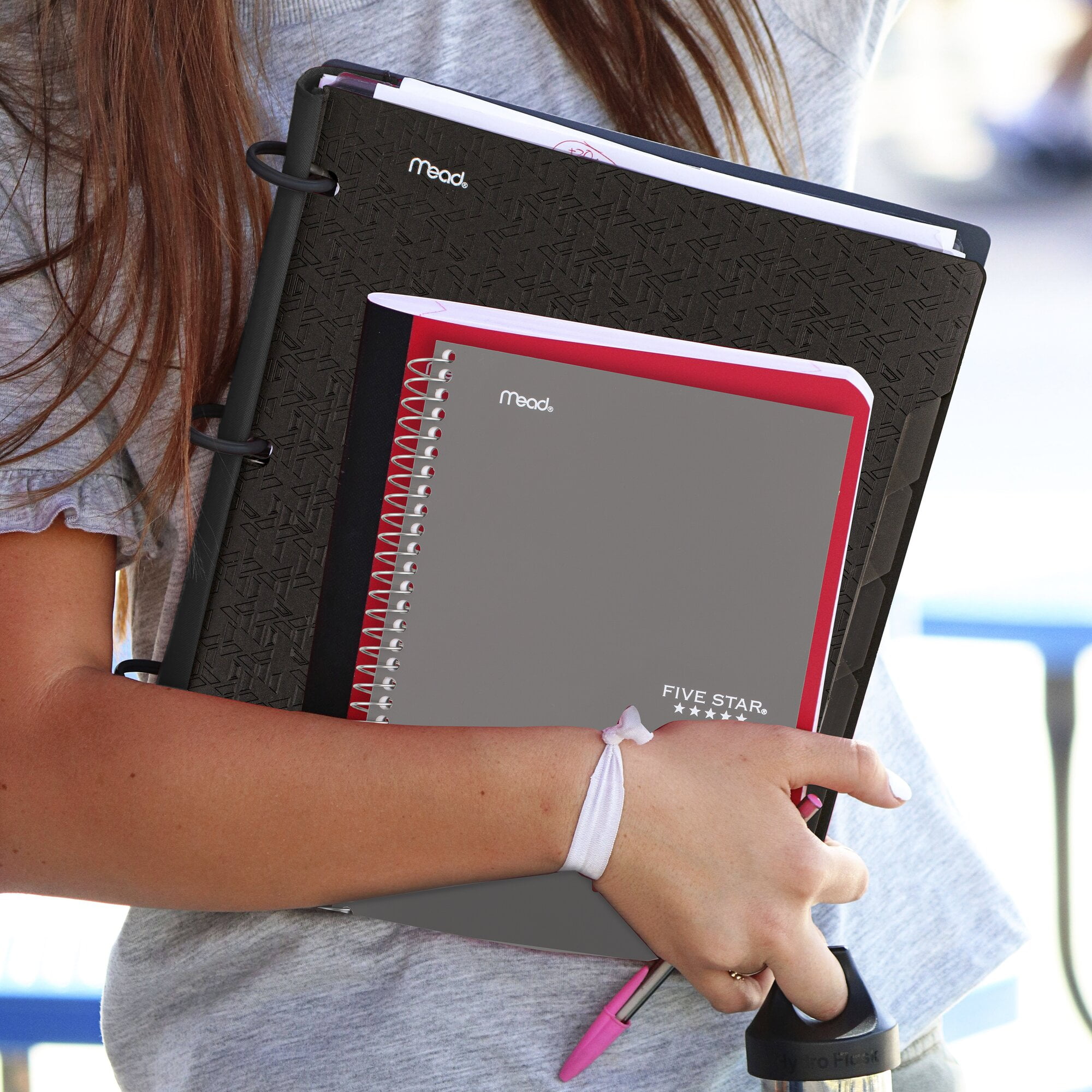 (2 pack) Five Star Spiral Notebook, 2 Subject, College Ruled, 6" x 9.5", Gray