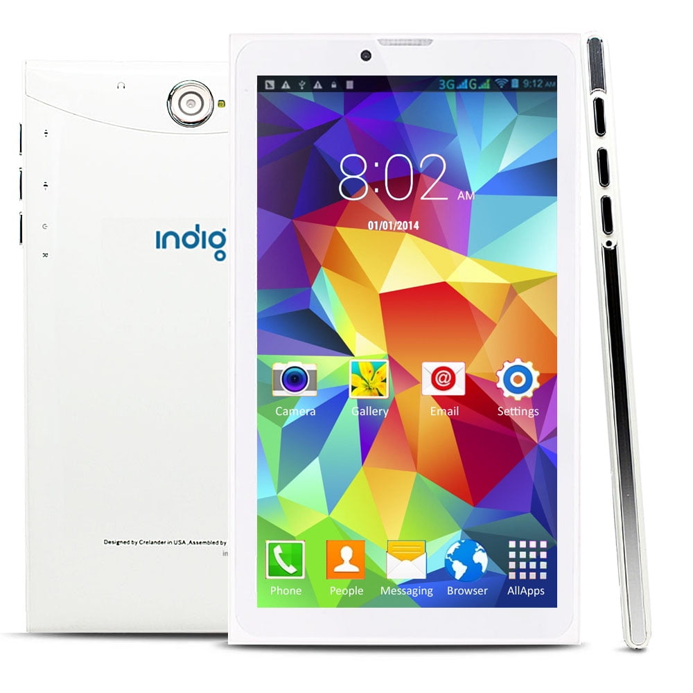 Indigi® 2-in-1 7inch Android 4.4 (3G Factory Unlocked) 2-in-1 SmartPhone + TabletPC  AT&T/T-Mobile (White)