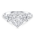 thumbnail image 4 of Rosec Jewels Lab Grown Diamond Heart Engagement Ring (1 Carat) - Statement Ring - EF-VS Quality - with Jewelry Box, 10K White Gold, US 6.00, 4 of 8