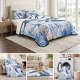 thumbnail image 6 of Full Quilt Set 78''x90'', Summer Beach Coastal Lightweight Summer Bedspread Coverlet Set with 2 Pillow Shams, Sea Turtle Coral Nautical Breathable All Season Quilt Bedding for Bedroom/Guest Room, 6 of 9