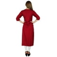 thumbnail image 6 of Bimba Women Maroon Rayon Straight Kurta Kurti Casual Summer Indian Ethnic Tunic, 6 of 7