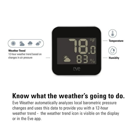 

ASDF Weather - Apple HomeKit Smart Home Connected Outdoor Weather Station for Tracking Temperature Humidity & Barometric Pressure Precision Sensors Wireless Bluetooth & Thread