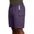 thumbnail image 7 of Besolor Plus Size Shorts for Men Straight Leg Elastic High Waist Drawstring Lightweight Casual Workout Running Shorts with Pockets(Medium,Purple), 7 of 7