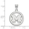 thumbnail image 2 of Sterling S. Rh-plated LogoArt Michigan (Univ Of) Med Pendant in Circle; for Adults and Teens; for Women and Men, 2 of 2