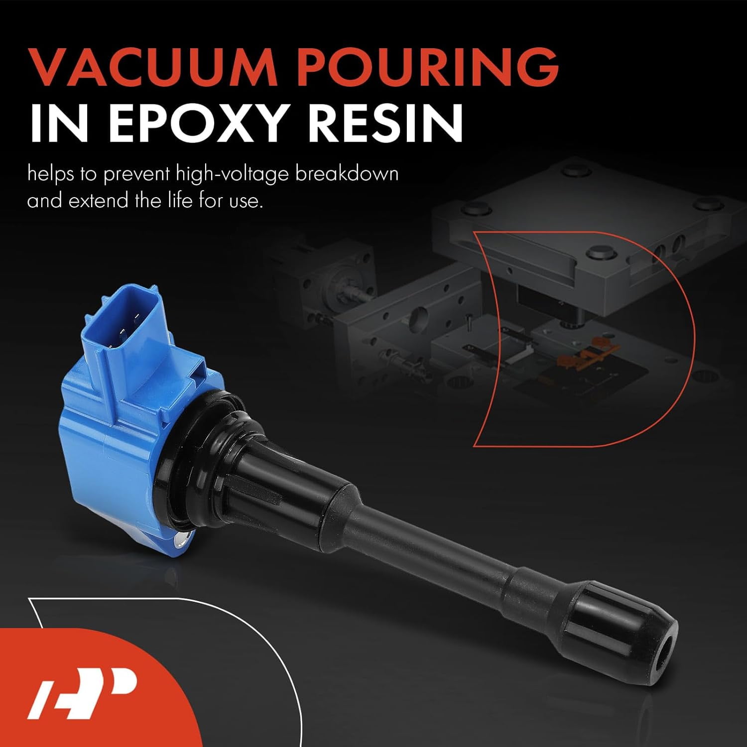 A-Premium (Blue) Engine Ignition Coil Pack Compatible with Nissan Altima, Rogue, Sentra, Versa, Frontier, Pathfinder, Cube & Infiniti QX60, M56, QX70, Q70, FX50, Q70L & Suzuki Equator, 4-PC Set