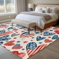 thumbnail image 4 of Independence Day 5x7 Area Rugs for Living Room, U. S. Flag Themed Love Heart Five-Pointed Stars Retro Non Slip Floor Mat Washable Low-Profile Indoor Carpet for Bedroom, Dining Room, Bathroom, 4 of 9