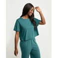 thumbnail image 4 of Hanes Originals Women's Cotton Boxy T-Shirt, Rolled Short Sleeves Cactus L, 4 of 7