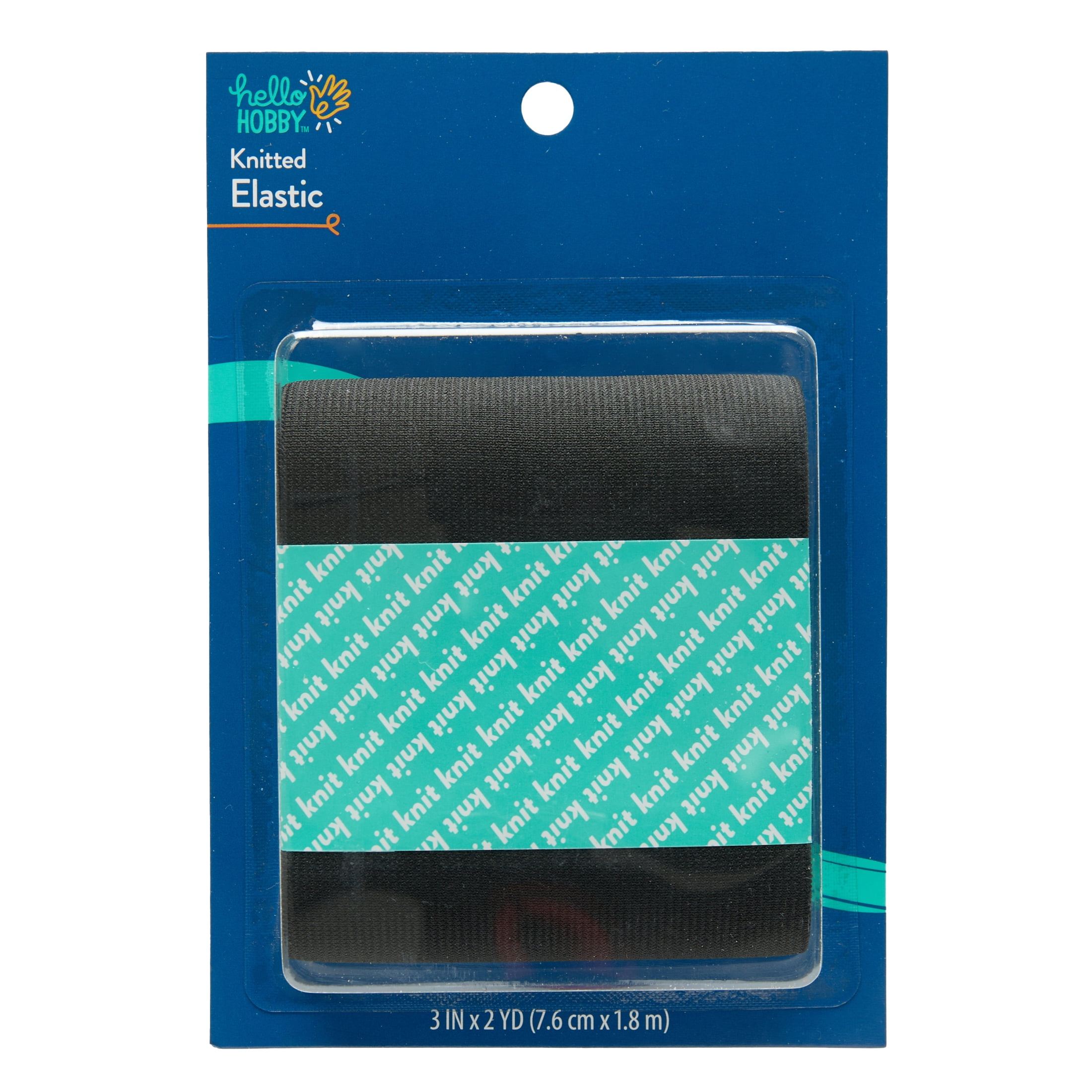 (2 pack) Hello Hobby 3" Black Knit Elastic for Sewing and Craft Projects