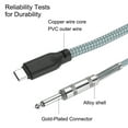 thumbnail image 3 of Adaptador de cable de grabación de guitarra eléctrica Uxcell, 3.3 pies, de 6.35 mm chapado en oro a USB C, cable de grabación verde, 3 of 5