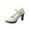 White, variant on Quaouag Women's Ankle Strap Closed Round Toe Pumps Low Chunky Block Heels Comfort Wedding Party Dress Evening Shoes