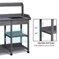 thumbnail image 6 of Alden design Wooden Potting Bench with Sink Drawer & 2 Shelves for Garden, Gray, 6 of 7