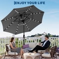 thumbnail image 2 of Yiwa 10ft Solar Patio Umbrella Offers a 3-Tier Design With Built-In Led Lights, Easy Crank And Push Button Tilt, Vented Top, And 8 Durable Ribs, Making It Ideal For Your Pool, 2 of 7