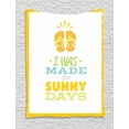thumbnail image 1 of Flip Flop Tapestry, I Was Made For Summer Days Quote with the Yellow Background and Grunge Effect, Wall Hanging for Bedroom Living Room Dorm Decor, 60W X 80L Inches, Multicolor, by Ambesonne, 1 of 2