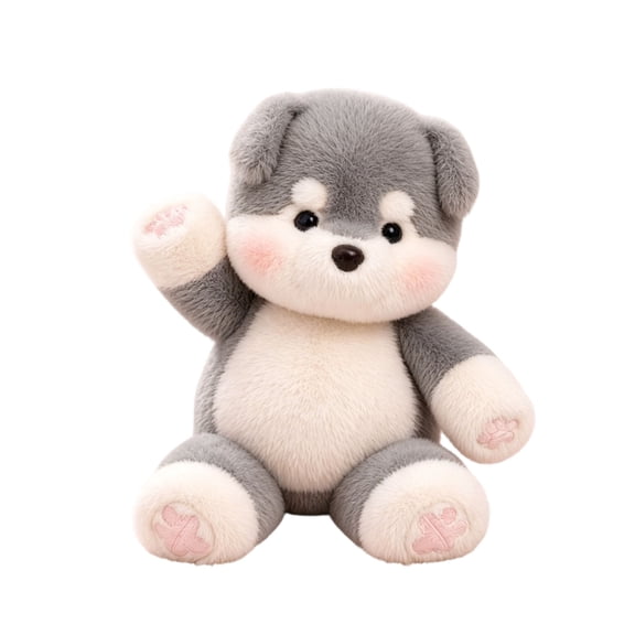 ZhangC Running Husky Plush, 17.7Inch Moving Legs Stuffed Animal Toy, Soft and Cuddly Farm Animal Doll, Desktop Fidget Soft Cuddly Pal Sensory Gift for Office Bedroom
