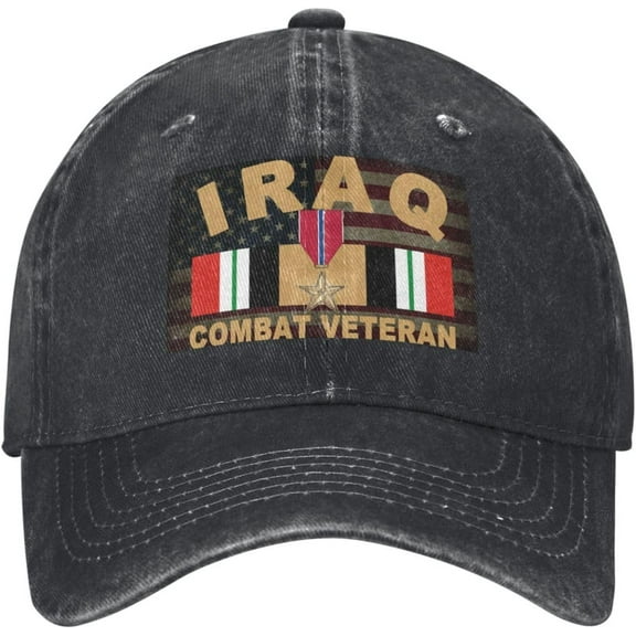 Bronze Star Iraq Combat Veteran Baseball Cap Adjustable Personalized Adult Sports Hats