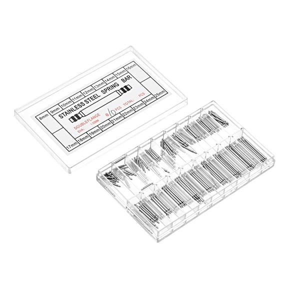 Uxcell Watch Band Link Pin Set 180 Pack 1.4mm Dia Stainless Steel Spring Bar Pins 8-25mm 10 Pack Each Size