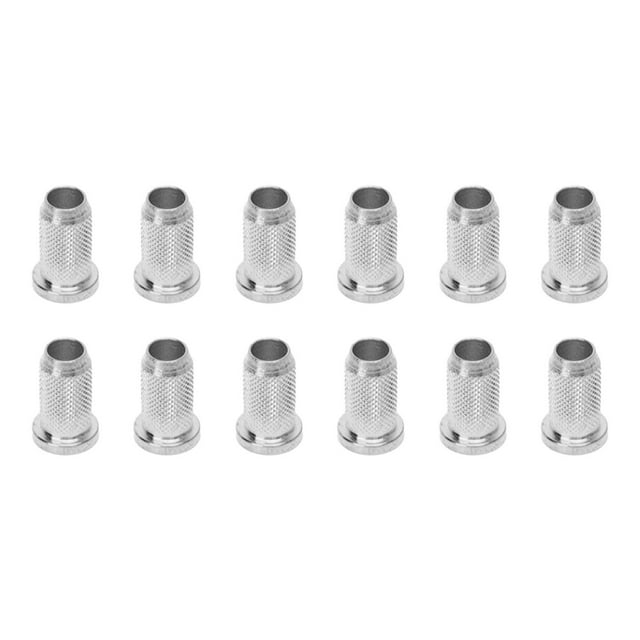 Metal Guitar Ferrules, Wear Resistant Glossy Finish Easy To Install 12PCS Standard Size High Hardness Electric Guitar Bushing For Musical Instruments Black,Silver,Gold