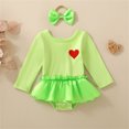 thumbnail image 3 of Toddler Baby Girls Valentine's Day Outfits Love Heart Ribbed Long Sleeve Romper Dress Tulle Tutu Skirt Dresses Photography Outfit Fall Clothes Outfits for Little Girls Size 4-5, 3 of 9