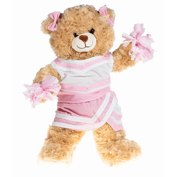 Pink and White Cheer Uniform for 6"-10" Plush Toys, Doll Cheer Outfit